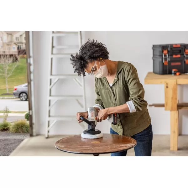 BLACK+DECKER MATRIX 20V MAX Buffer Kit, For Cars, Floors and Furniture, 3500 RPM, Battery &amp; Charger Included, Orange )