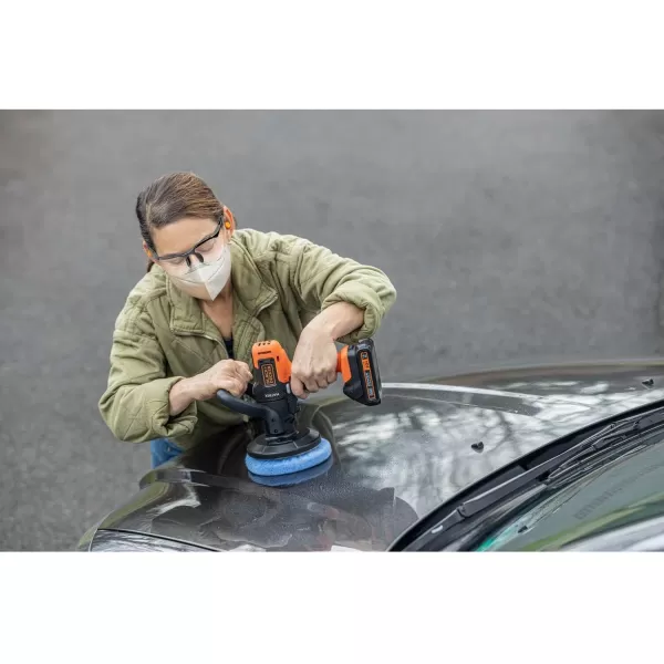 BLACK+DECKER MATRIX 20V MAX Buffer Kit, For Cars, Floors and Furniture, 3500 RPM, Battery &amp; Charger Included, Orange )