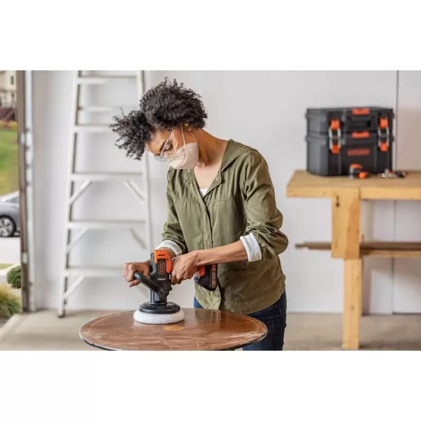 BLACK+DECKER MATRIX 20V MAX Buffer Kit, For Cars, Floors and Furniture, 3500 RPM, Battery &amp; Charger Included, Orange )