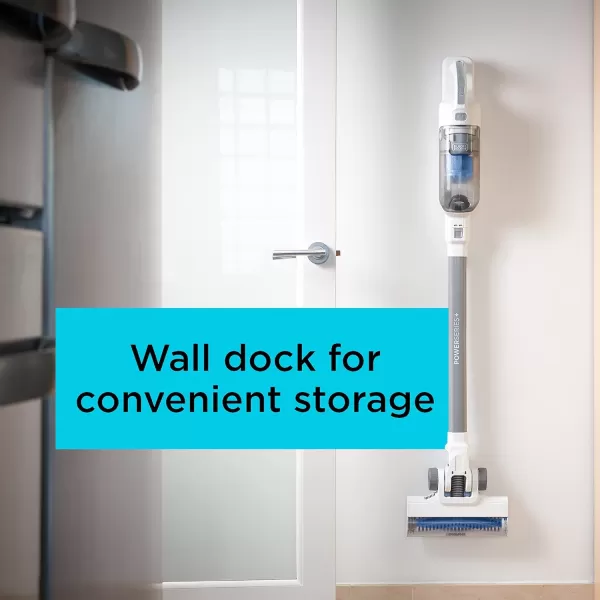BLACK+DECKER POWERSERIES+ 16V MAX Cordless Stick Vacuum with LED Floor Lights, Lightweight, Multi-Surface, White 