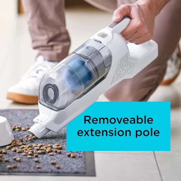 BLACK+DECKER POWERSERIES+ 16V MAX Cordless Stick Vacuum with LED Floor Lights, Lightweight, Multi-Surface, White 