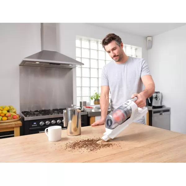 BLACK+DECKER POWERSERIES+ 16V MAX Cordless Stick Vacuum with LED Floor Lights, Lightweight, Multi-Surface, White 