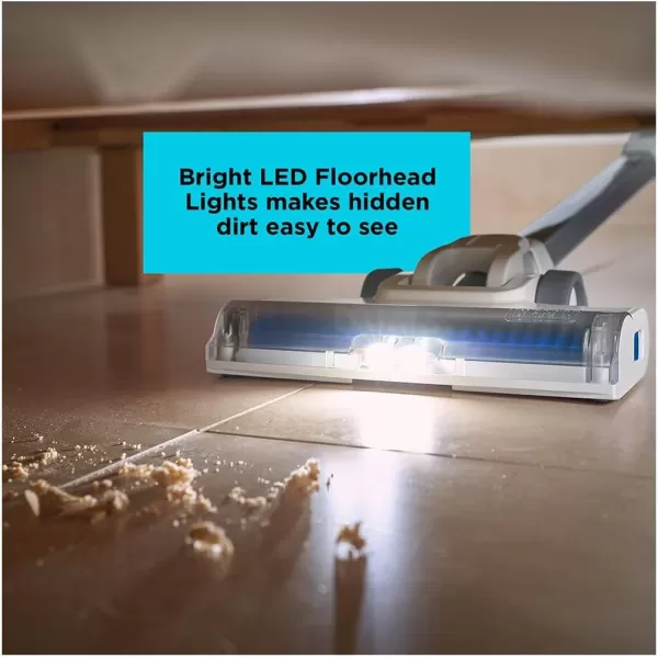 BLACK+DECKER POWERSERIES+ 16V MAX Cordless Stick Vacuum with LED Floor Lights, Lightweight, Multi-Surface, White 