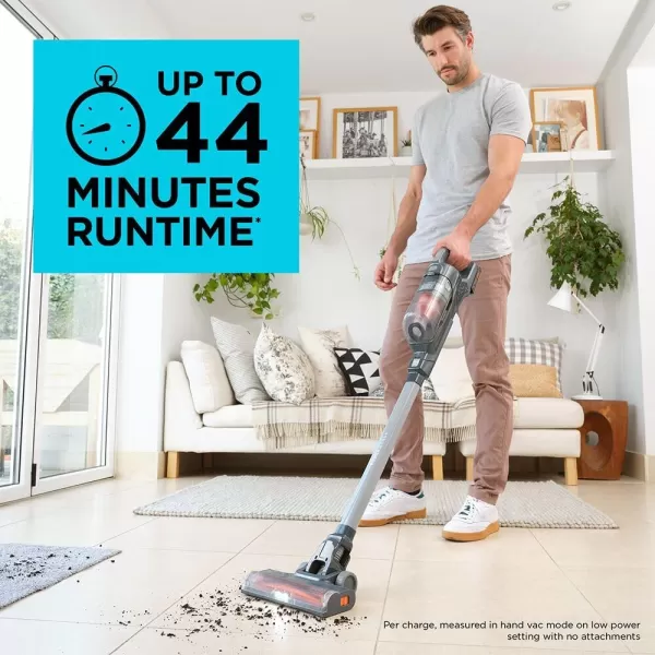 BLACK+DECKER POWERSERIES+ 20V MAX* Cordless Stick Vacuum with LED Floor Lights, Lightweight, Removable Battery 