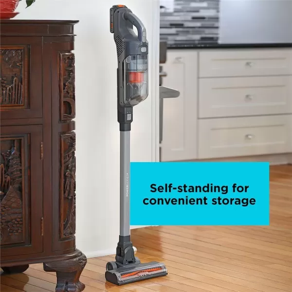 BLACK+DECKER POWERSERIES+ 20V MAX* Cordless Stick Vacuum with LED Floor Lights, Lightweight, Removable Battery 