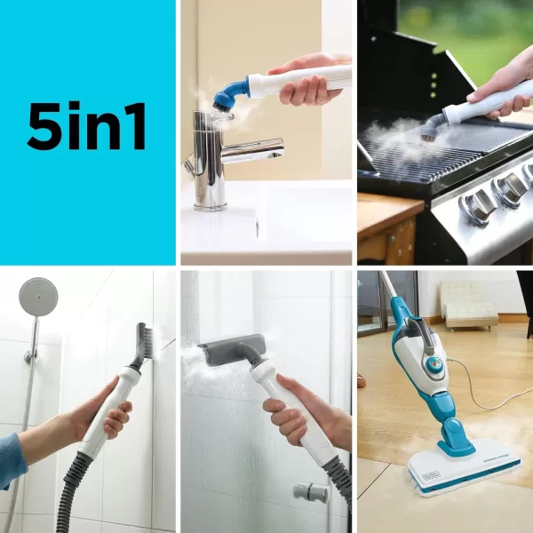 BLACK+DECKER Steam Mop and Portable Steamer, 5-in-1, Corded 