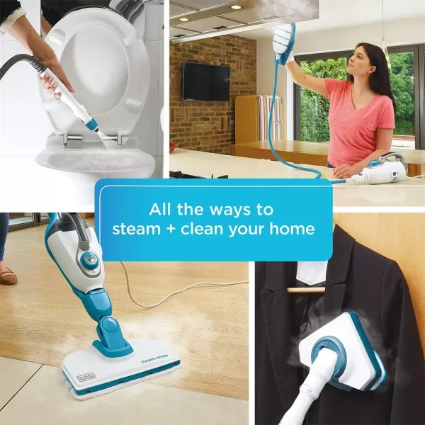 BLACK+DECKER Steam Mop and Portable Steamer, 5-in-1, Corded 