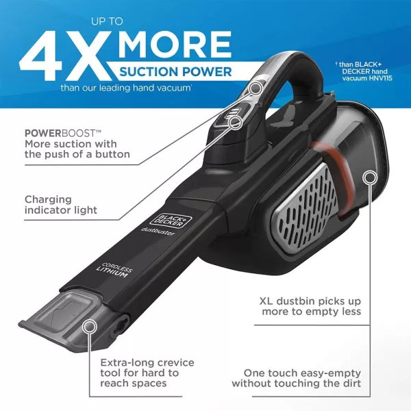 BLACK+DECKER dustbuster AdvancedClean+ Cordless Handheld Vacuum, Home and Car Vacuum 