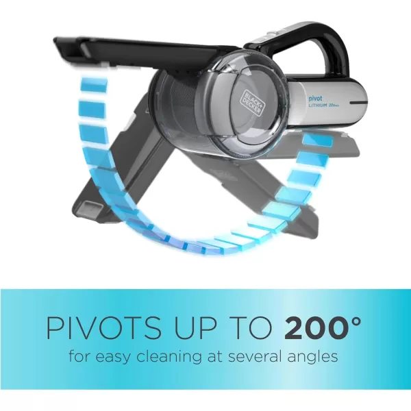 BLACK+DECKER dustbuster PIVOT VAC Cordless Handheld Vacuum, Home and Car Vacuum with Crevice Tool and Pivot Nozzle 