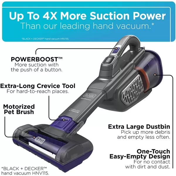 BLACK+DECKER dustbuster furbuster AdvancedClean+ Cordless Pet Handheld Vacuum, Home, Pet and Car Vacuum 