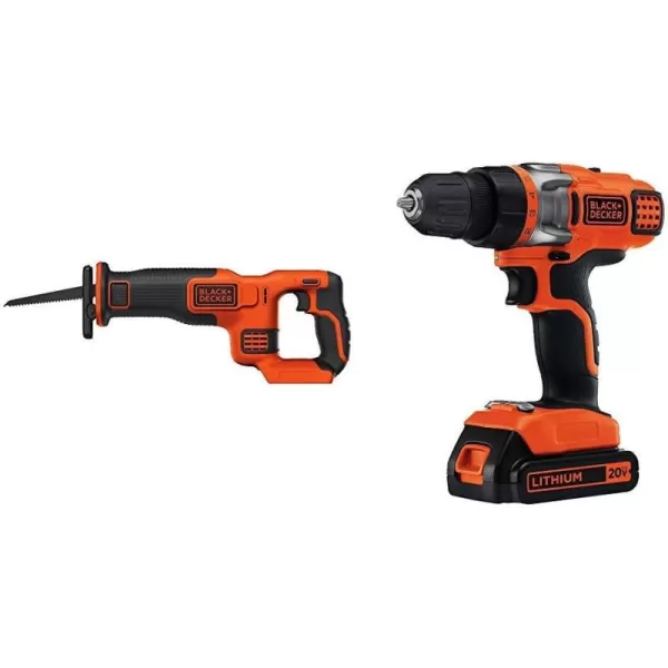BLACK+DECKER 20V MAX Cordless Drill Driver with Battery and Charger, LED Work Light 