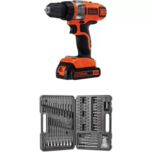 BLACK+DECKER 20V MAX Cordless Drill Driver with Battery and Charger, LED Work Light 