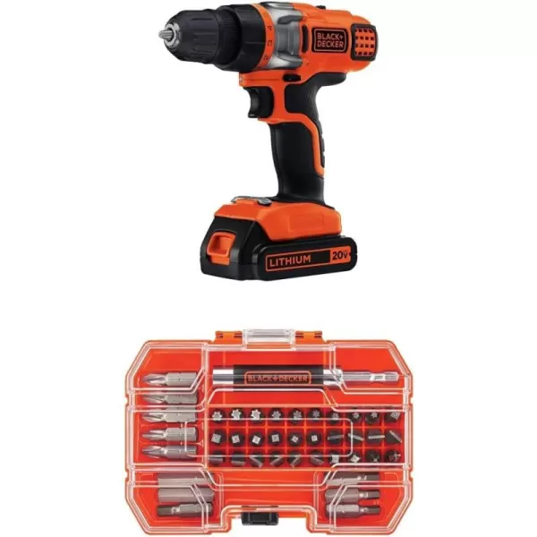 BLACK+DECKER 20V MAX Cordless Drill Driver with Battery and Charger, LED Work Light 