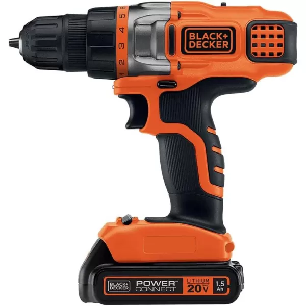 BLACK+DECKER 20V MAX Cordless Drill Driver with Battery and Charger, LED Work Light 