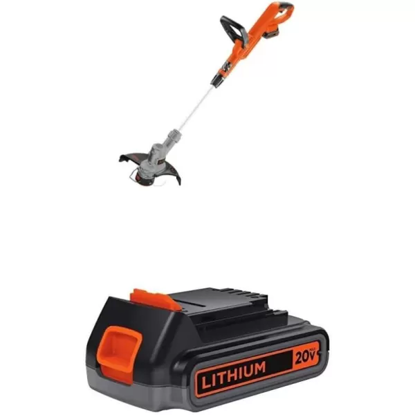 BLACK+DECKER 20V MAX Cordless String Trimmer, 2 in 1 Trimmer and Edger, 12 Inch, Battery Included 