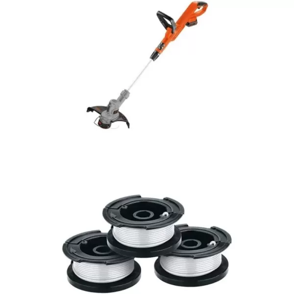 BLACK+DECKER 20V MAX Cordless String Trimmer, 2 in 1 Trimmer and Edger, 12 Inch, Battery Included  replacement spool)