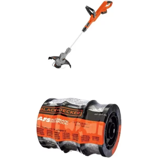 BLACK+DECKER 20V MAX Cordless String Trimmer, 2 in 1 Trimmer and Edger, 12 Inch, Battery Included  replacement spools)