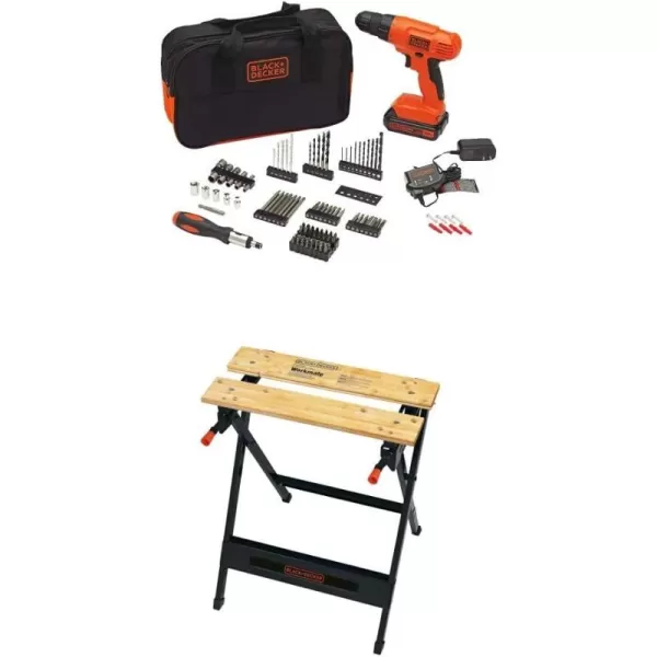 BLACK+DECKER 20V MAX* POWERCONNECT Cordless Drill Kit + 100 pc. Kit , Orange