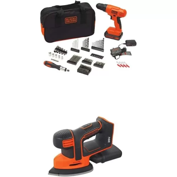 BLACK+DECKER 20V MAX* POWERCONNECT Cordless Drill Kit + 100 pc. Kit , Orange