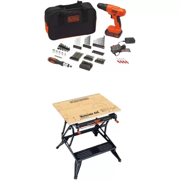 BLACK+DECKER 20V MAX* POWERCONNECT Cordless Drill Kit + 100 pc. Kit , Orange