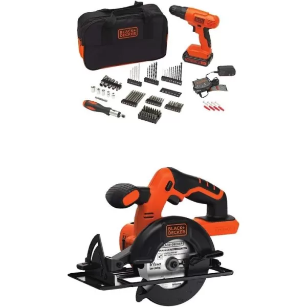 BLACK+DECKER 20V MAX* POWERCONNECT Cordless Drill Kit + 100 pc. Kit , Orange