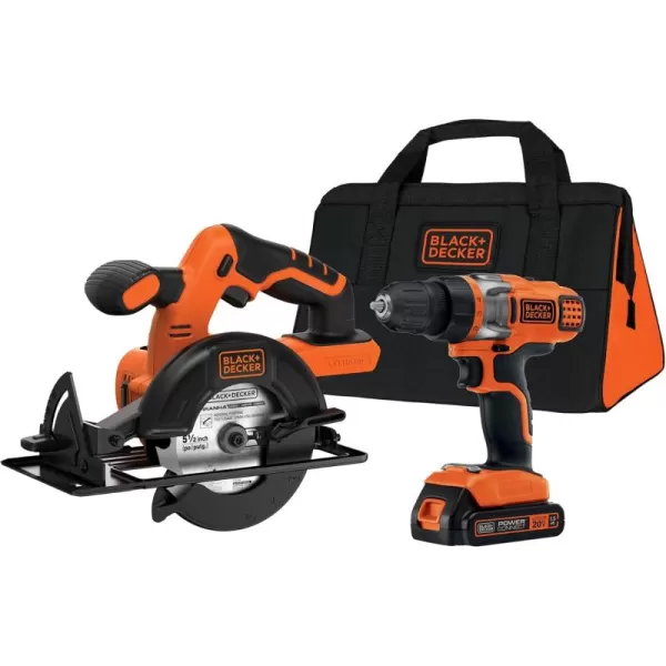 BLACK+DECKER 20V MAX* POWERCONNECT Cordless Drill/Driver + Circular Saw Combo Kit 