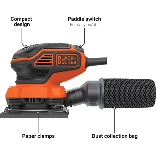 BLACK+DECKER 2.0 Amp Electric 1/4 Sheet Orbit Sander 
