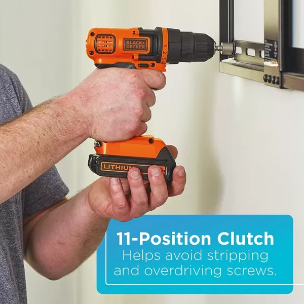 BLACK+DECKER 20V MAX Cordless Drill and Driver, 3/8 Inch, With LED Work Light, Battery and Charger Included 