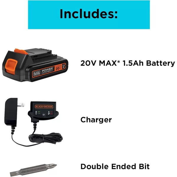 BLACK+DECKER 20V MAX Cordless Drill/Driver ,Pack of 1