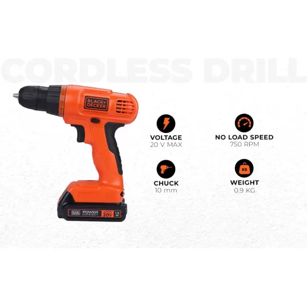 BLACK+DECKER 20V MAX Drill &amp; Home Tool Kit, 34 Piece , Orange