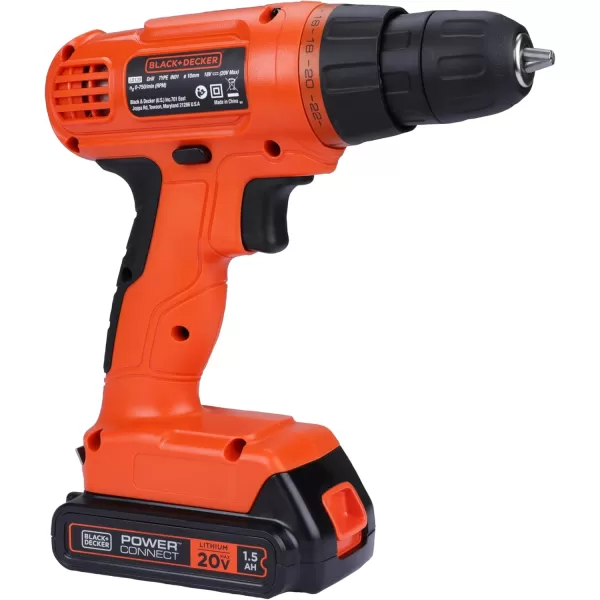 BLACK+DECKER 20V MAX Drill &amp; Home Tool Kit, 34 Piece , Orange