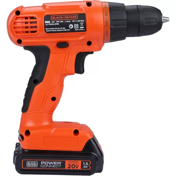 BLACK+DECKER 20V MAX Drill &amp; Home Tool Kit, 34 Piece , Orange