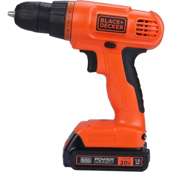 BLACK+DECKER 20V MAX Drill &amp; Home Tool Kit, 34 Piece , Orange