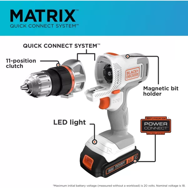 BLACK+DECKER 20V MAX MATRIX Drill, Power Tool Combo Kit, 6-Tool Set, Cordless Tool Set )