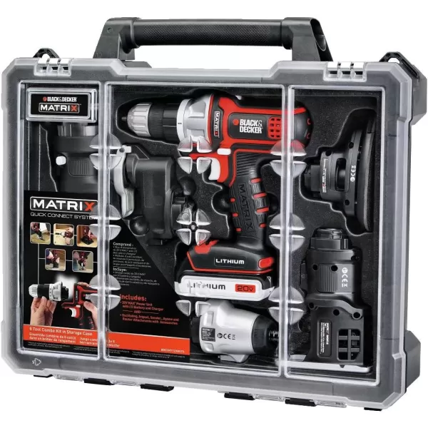BLACK+DECKER 20V MAX MATRIX Drill, Power Tool Combo Kit, 6-Tool Set, Cordless Tool Set 