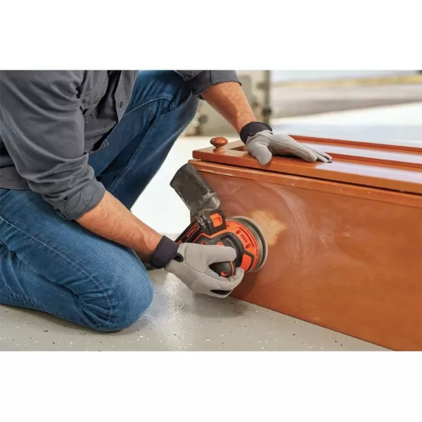 BLACK+DECKER 20V MAX Orbital Sander, Cordless, 12,000 OPM, 2 Sandpaper Sheets, Battery and Charger Included 