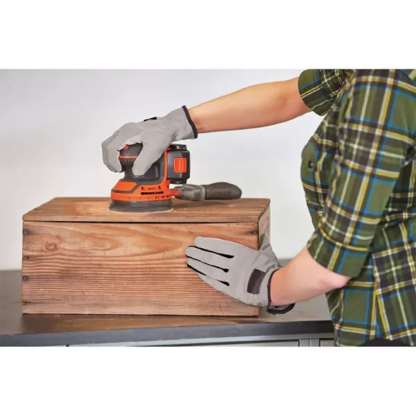 BLACK+DECKER 20V MAX Orbital Sander, Cordless, 12,000 OPM, 2 Sandpaper Sheets, Battery and Charger Included 
