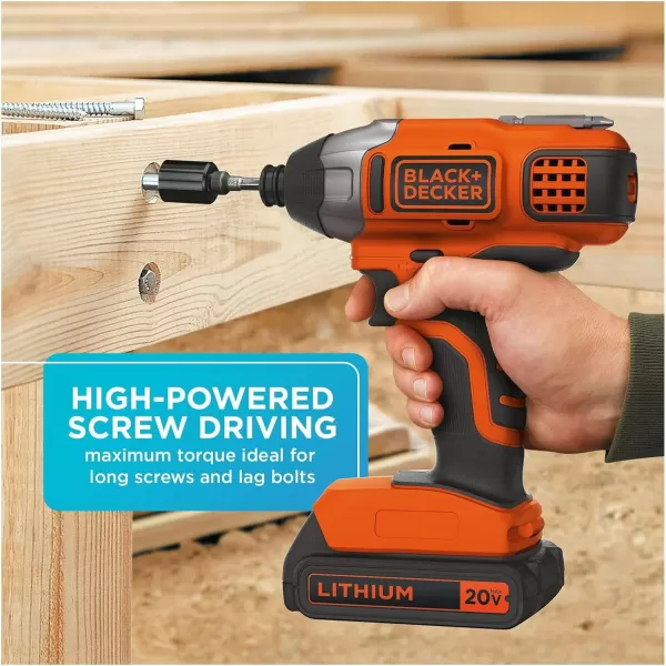 BLACK+DECKER 20V MAX* POWERCONNECT 1/4 in. Cordless Impact Driver Kit 