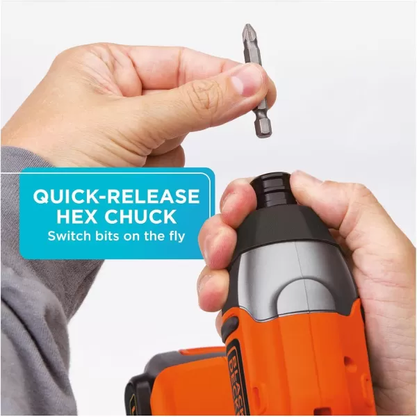 BLACK+DECKER 20V MAX* POWERCONNECT 1/4 in. Cordless Impact Driver Kit 