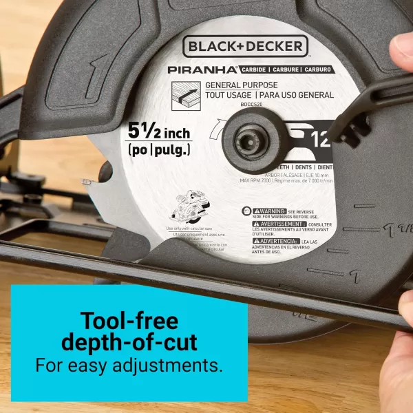 BLACK+DECKER 20V MAX POWERCONNECT 5-1/2 in. Cordless Circular Saw with Battery and Charger 