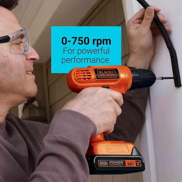 BLACK+DECKER 20V MAX POWERECONNECT Cordless Drill/Driver + 30 Piece Bits and Drivers Kit 