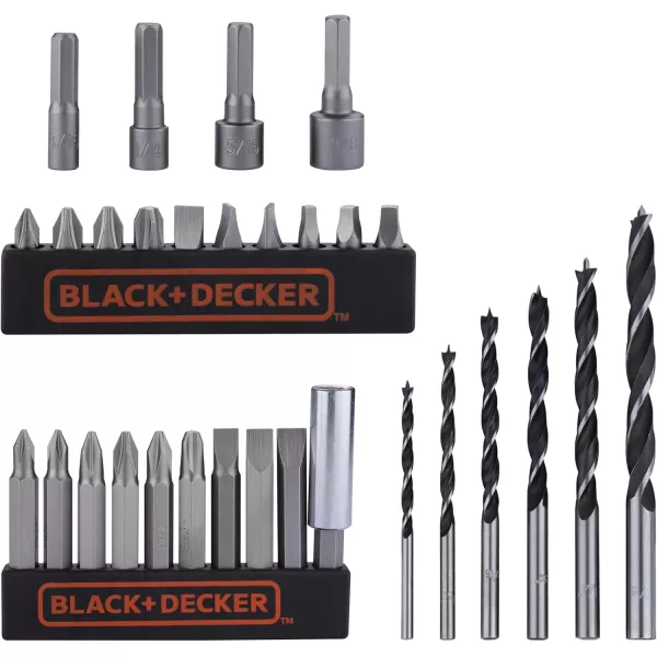 BLACK+DECKER 20V MAX POWERECONNECT Cordless Drill/Driver + 30 Piece Bits and Drivers Kit 