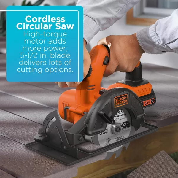 BLACK+DECKER 20V MAX Power Tool Combo Kit, 4-Tool Cordless Power Tool Set with 2 Batteries and Charger 