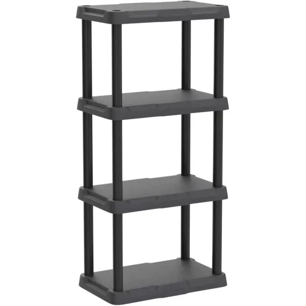 BLACK+DECKER, 4-Tier Light Duty Storage Shelf, 50 lbs/Shelf , Plastic Shelving Unit [2 Pack]