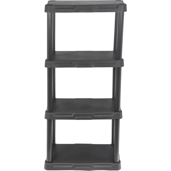 BLACK+DECKER, 4-Tier Light Duty Storage Shelf, 50 lbs/Shelf , Plastic Shelving Unit [2 Pack]