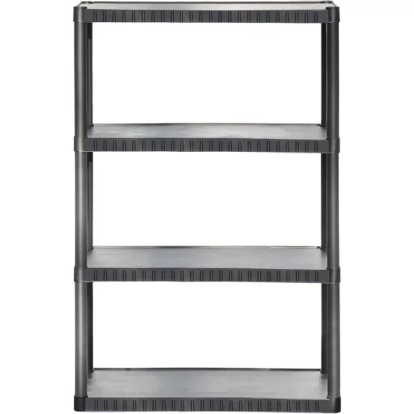 BLACK+DECKER, 4-Tier Medium Duty Solid Storage Shelf, 75lbs/Shelf , Plastic Shelving Unit [2 Pack]