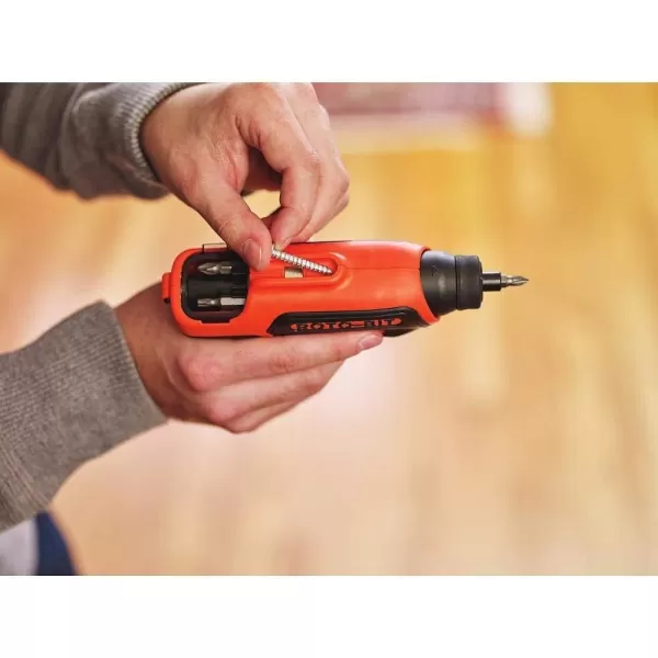 BLACK+DECKER 4V MAX Electric Screwdriver, Cordless, 180 RPM, 8 Bits With Built-In, Storage Compartment, Batteries Included 