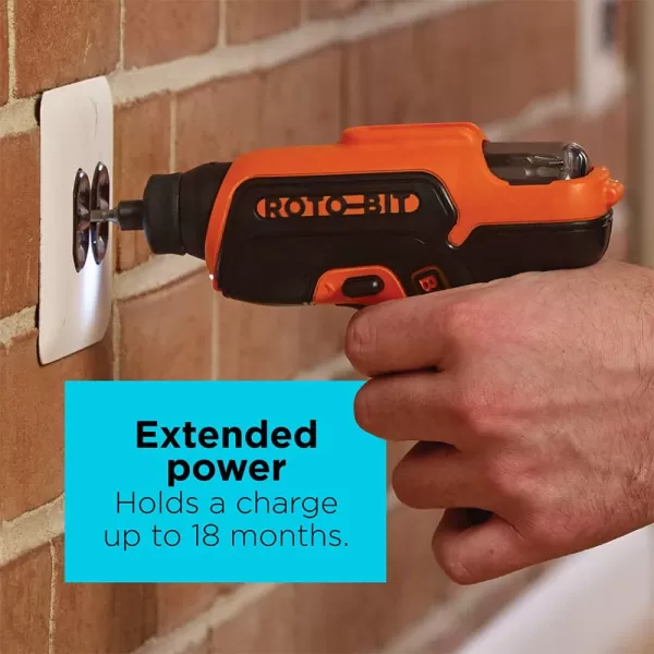 BLACK+DECKER 4V MAX Electric Screwdriver, Cordless, 180 RPM, 8 Bits With Built-In, Storage Compartment, Batteries Included 