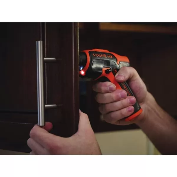 BLACK+DECKER 4V MAX Electric Screwdriver, Cordless, 180 RPM, 8 Bits With Built-In, Storage Compartment, Batteries Included 