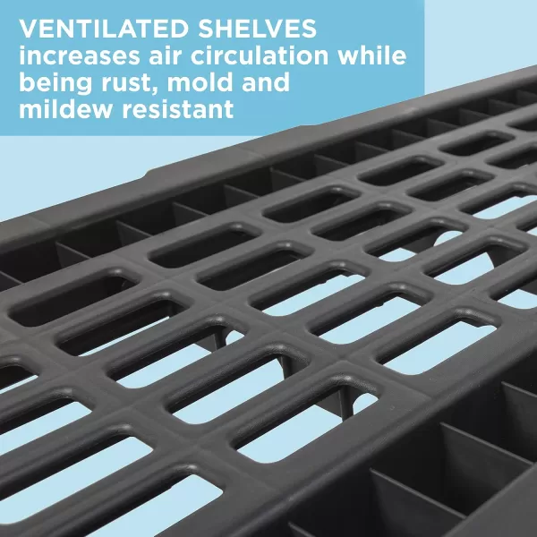 BLACK+DECKER, 5-Tier Heavy Duty Ventilated Storage Shelf, 150 lbs/Shelf , Plastic Shelving Unit [2 Pack])